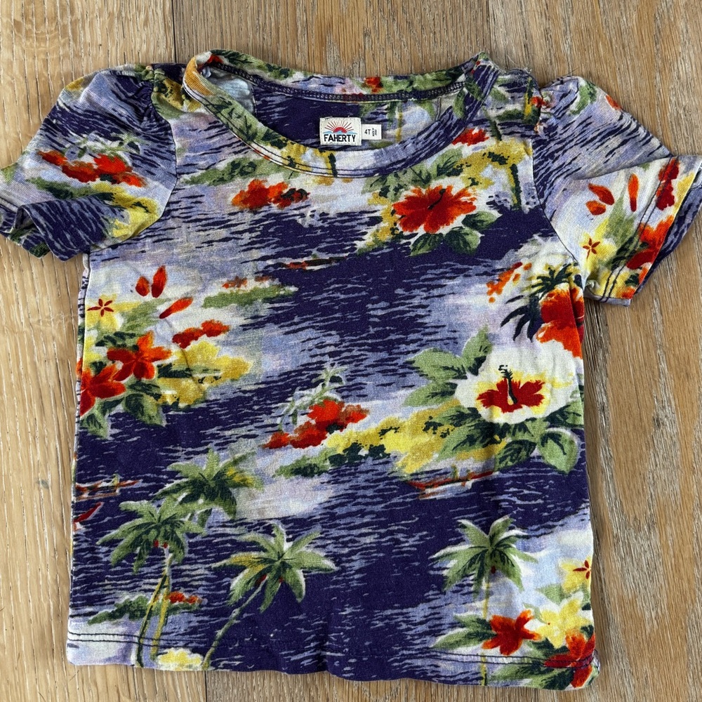 Faherty Toddler Girl Tropical Hawaiian Tshirt